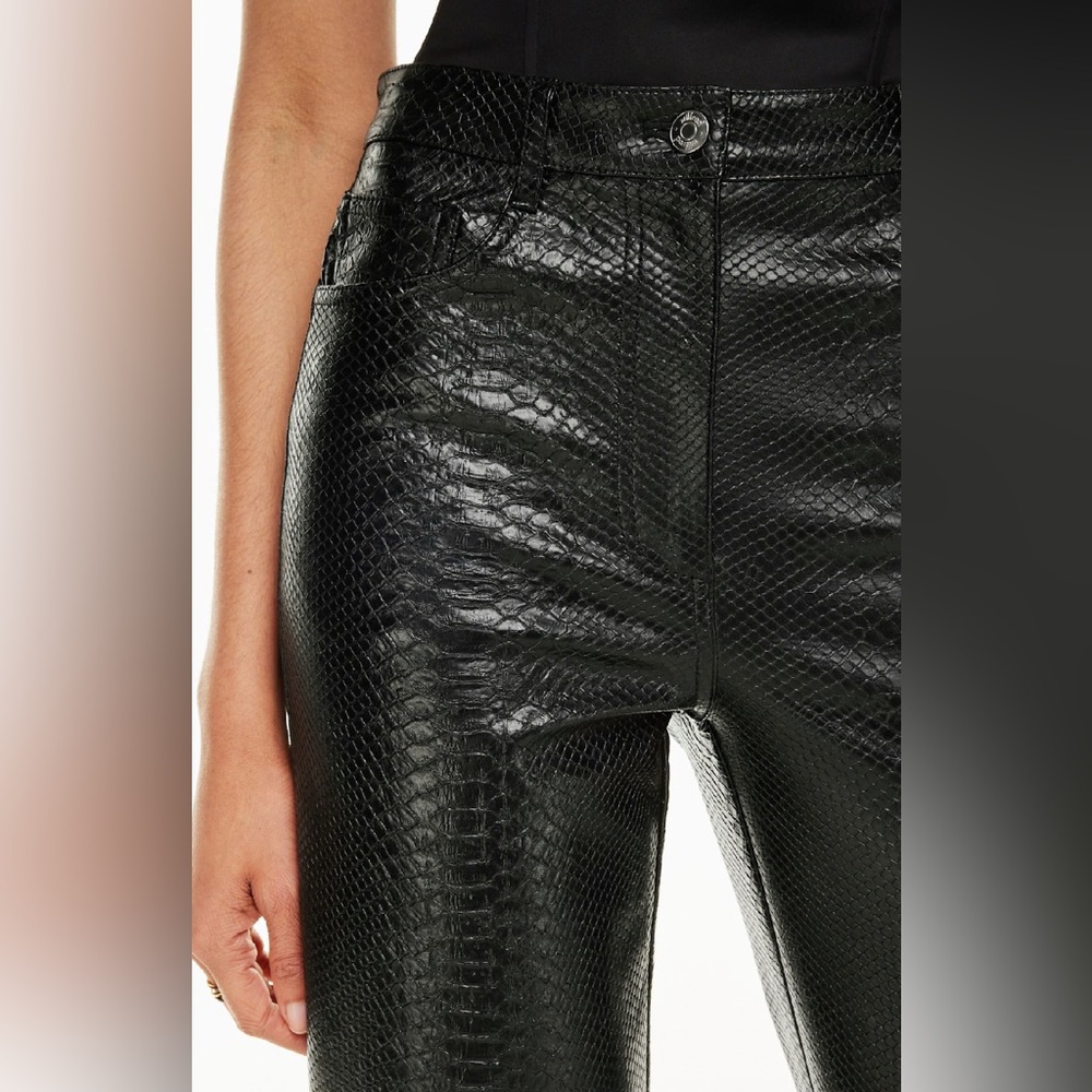 Aritzia Dark Textured Straight Leg Pants